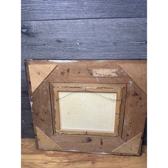 Vintage Seascape Oil Painting on Canvas Signed Zizza Framed Nautical Art 18.5x17 - Picture 9 of 10